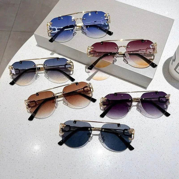 Vintage Rimless Pilot Sunglasses - SunglassesMart