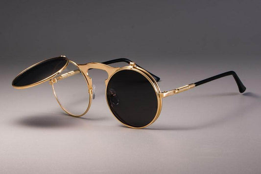 Vintage Round Flip Up Sunglasses For Men And Women - SunglassesMart