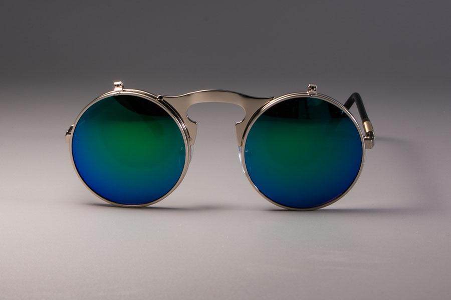 Vintage Round Flip Up Sunglasses For Men And Women