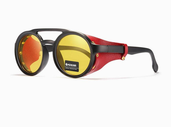 Yellow Cap Leather Twin Bridge UV400 - SunglassesMart