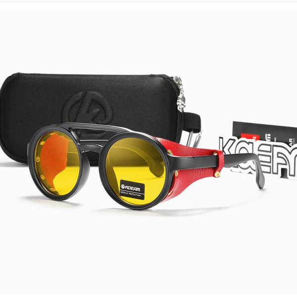 Yellow Cap Leather Twin Bridge UV400 - SunglassesMart