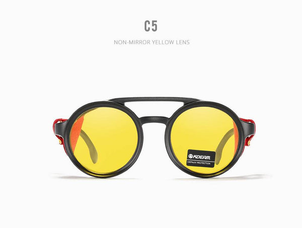 Yellow Cap Leather Twin Bridge UV400 - SunglassesMart