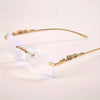 Men’s Retro Rimless Glasses – Golden Frame Clear Lens Eyewear