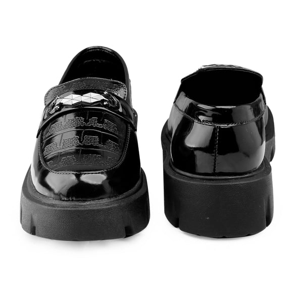 Premium Patent Vegan Buckle Slip-Ons for Men | British Casual Loafers Sneakers