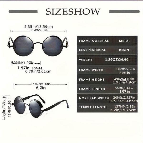 Classic Round Steampunk Glasses - SunglassesMart
