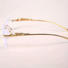 Men’s Retro Rimless Glasses – Golden Frame Clear Lens Eyewear