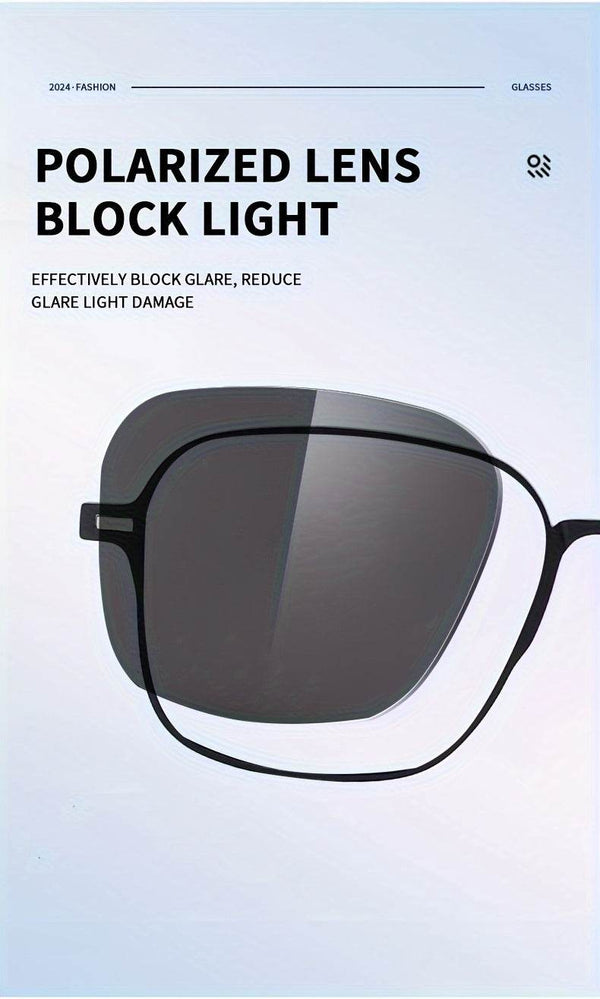 Metal Blue Ray Cut protection frame + 2 magnet sunshade clip-ons - SunglassesMart