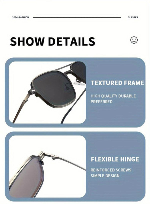Metal Blue Ray Cut protection frame + 2 magnet sunshade clip-ons - SunglassesMart