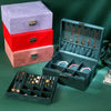 New Green 3-Layer Flannel Jewelry Organizer Box - SunglassesMart
