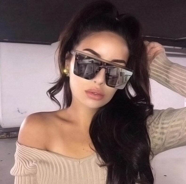 Flat Top Sunglasses Men Black Square Shades UV400 - SunglassesMart