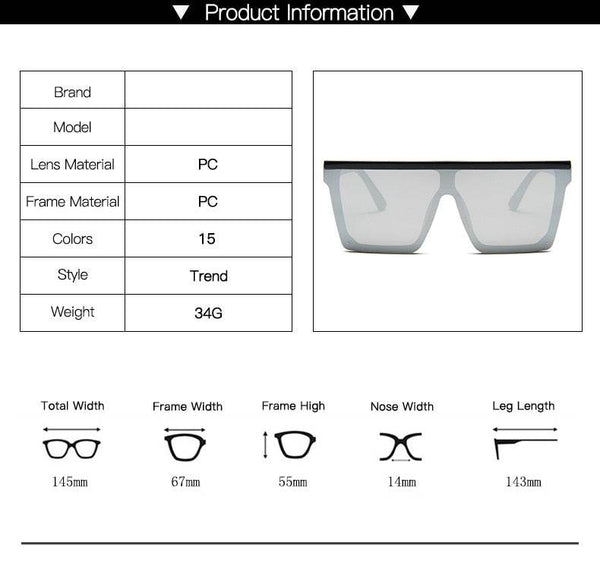Flat Top Sunglasses Men Black Square Shades UV400 - SunglassesMart