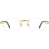 Rimless Metal Wooden Eyeglasses - SunglassesMart