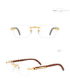 Rimless Metal Wooden Eyeglasses - SunglassesMart