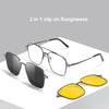 Square Metal 3-in-1 Clip-on Polarized Sunglasses - SunglassesMart