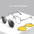 Square Metal 3-in-1 Clip-on Polarized Sunglasses - SunglassesMart