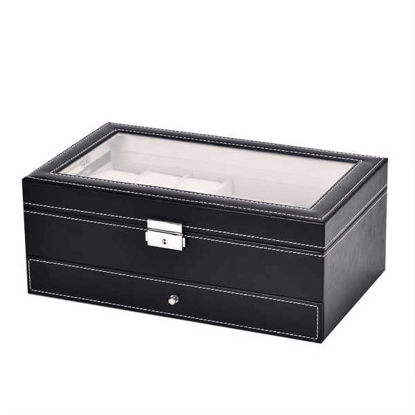 PU Leather Jewelry Storage Box Multifunctional Watch Glasses Collection Box - SunglassesMart