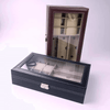 PU Leather 6-Position Watch Box with 3-Slot Sunglasses Display Storage Box - SunglassesMart