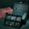 New Green 3-Layer Flannel Jewelry Organizer Box - SunglassesMart