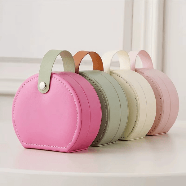 Compact Travel Jewelry Box with Handle – Elegant Organizer | SUNGLASSES MART - SunglassesMart