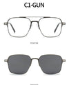 Square Metal 3-in-1 Clip-on Polarized Sunglasses - SunglassesMart