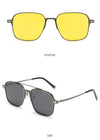 Square Metal 3-in-1 Clip-on Polarized Sunglasses - SunglassesMart