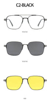 Square Metal 3-in-1 Clip-on Polarized Sunglasses - SunglassesMart
