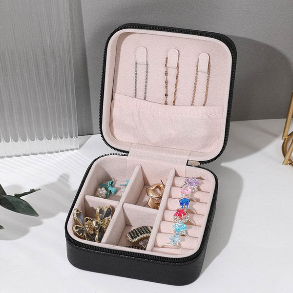 Travel-Friendly PU Leather Mini Jewelry Box – Compact | SUNGLASSES MART - SunglassesMart