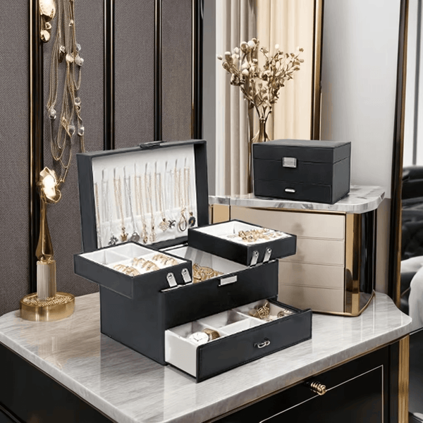 Large Capacity Multi-Layer Jewelry Box with Drawer for Girls - SunglassesMart