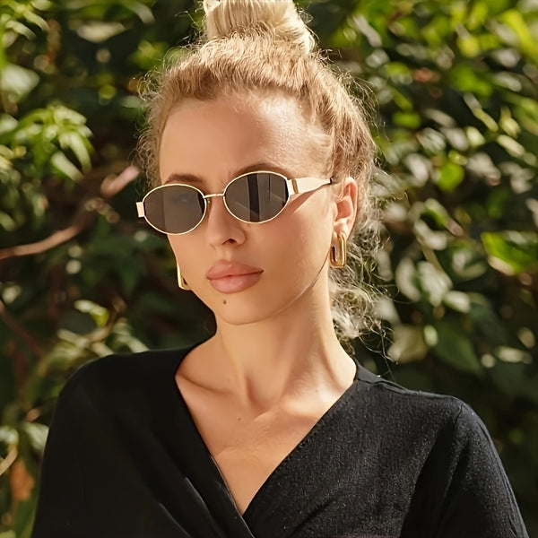 Retro Oval Metal Glasses – Casual Summer Eyewear