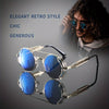 Men's Steampunk Metal Round Frame Fashion Glasses - SunglassesMart