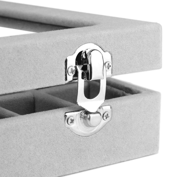 24-Compartment Velvet Earring & Ring Organizer Box - SunglassesMart