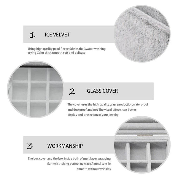 24-Compartment Velvet Earring & Ring Organizer Box - SunglassesMart
