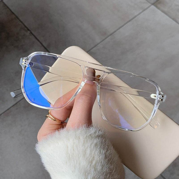 Unisex Rectangular Antiblue Clear Lens Eyeglasses - SunglassesMart