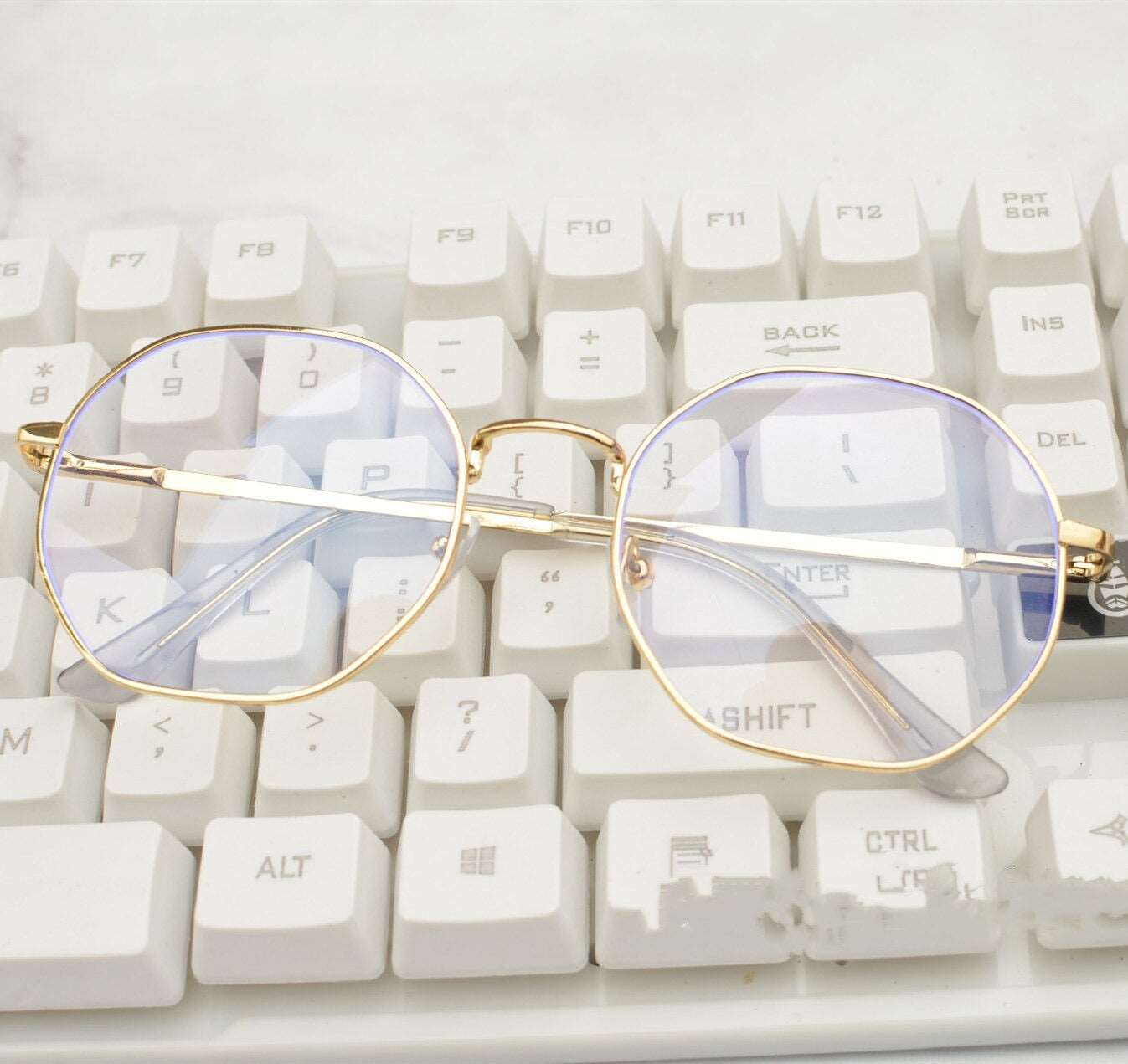 Buy Designer Anti Blue Light Vintage Hexagonal Eyeglasses For Men-SunglassesMart