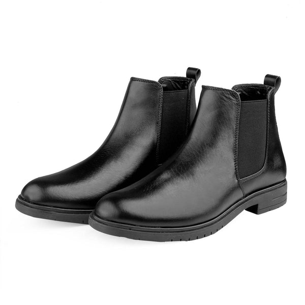 Jack Marc Men's Black Slip-On Boots Stylish & Comfortable - JACK MARC