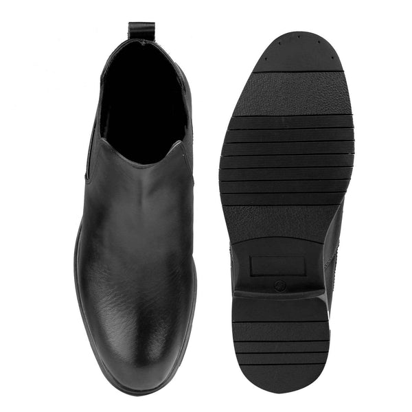 Jack Marc Men's Black Slip-On Boots Stylish & Comfortable - JACK MARC