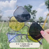 Square Metal 3-in-1 Clip-on Polarized Sunglasses