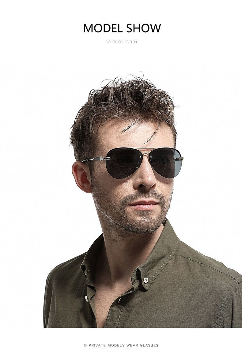 Buy New Fashion Metal Rimless Pilot Sunglasses For Men -SunglassesMart