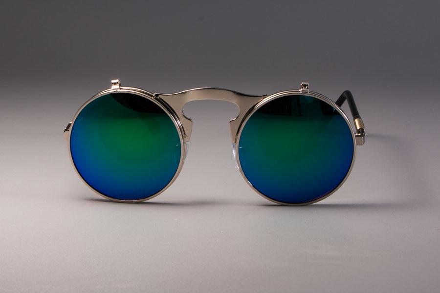 Vintage Round Flip Up Sunglasses