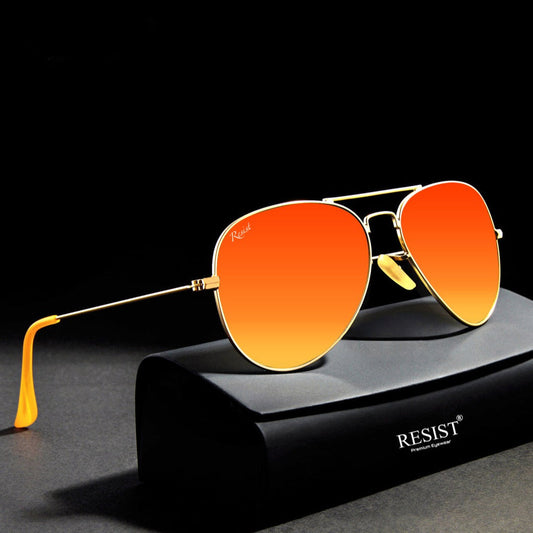 William Pilot Orange Gold Sunglasses