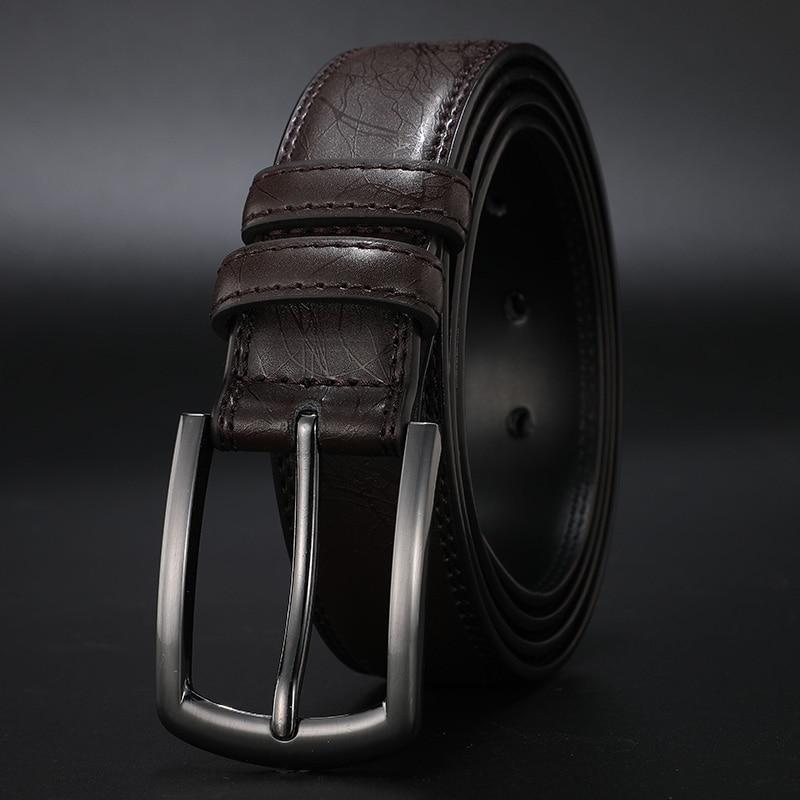 New fashion men's genuine pin buckle leather belt for formal and casual wear