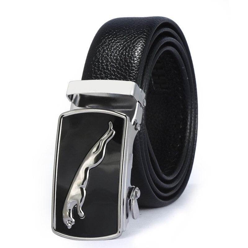 Jaguar Buckle Casual Leather Belt For Men - SunglassesMart