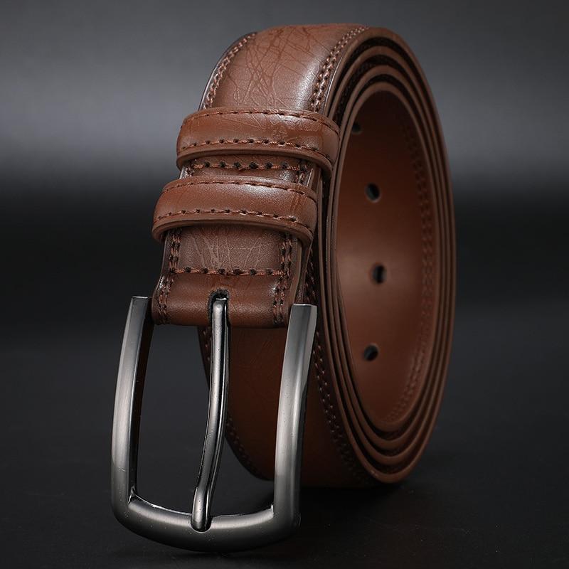 New fashion men's genuine pin buckle leather belt