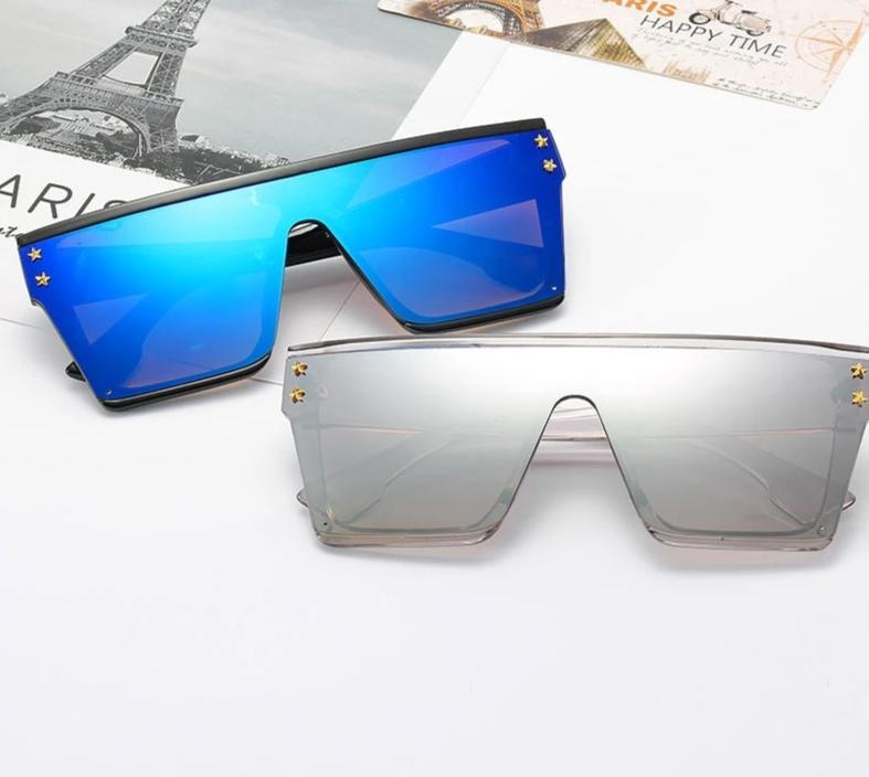 New Vintage Flat Top Oversized Sunglasses For Men And Women-SunglassesMart