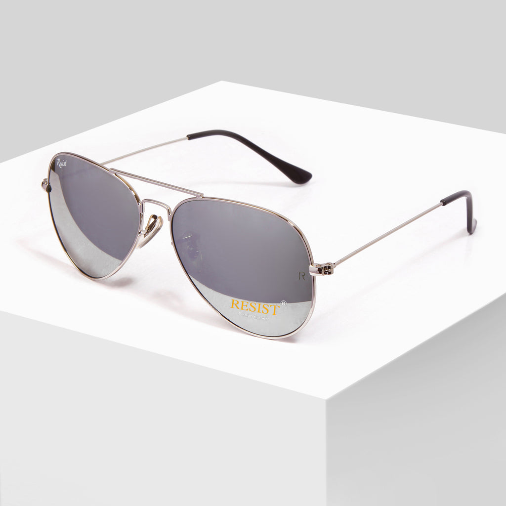 Buy Designer Silver Mercury Mirrored Aviator Sunglasses For Women-SunglassesMart