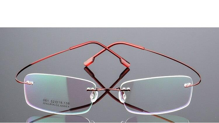 Rimless Titanium Glasses Frames Men Flexible Optical Frame Retro Glasses - Sunglassesmart
