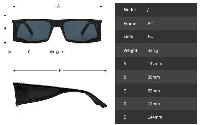 Buy Now Oversized Rectangle Personality Sunglasses Men Women Fashion UV400 Glasses