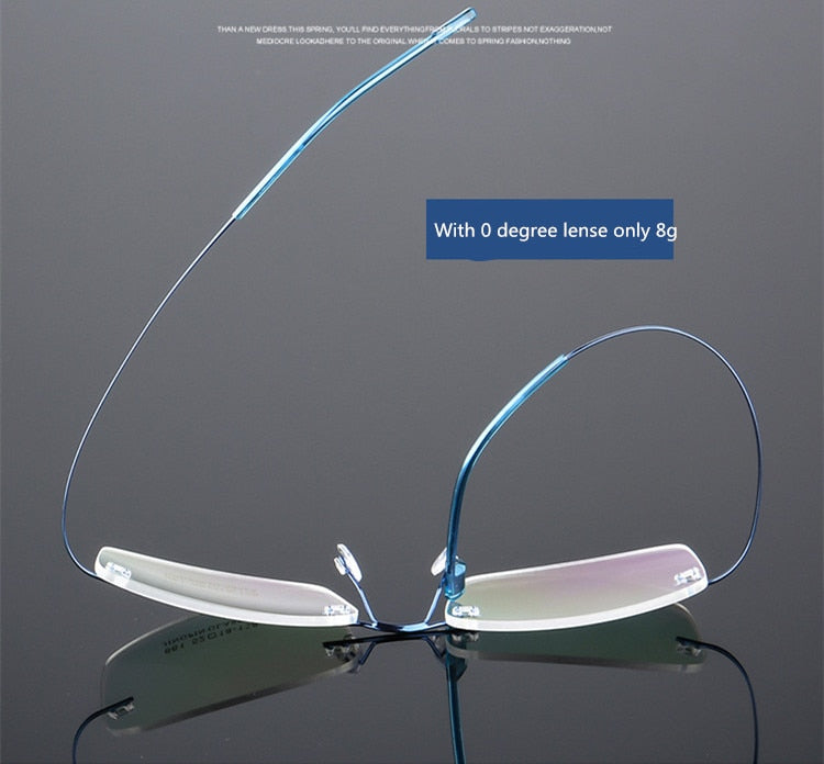 Rimless Titanium Glasses Frames Men Flexible Optical Frame Retro Glasses - Sunglassesmart