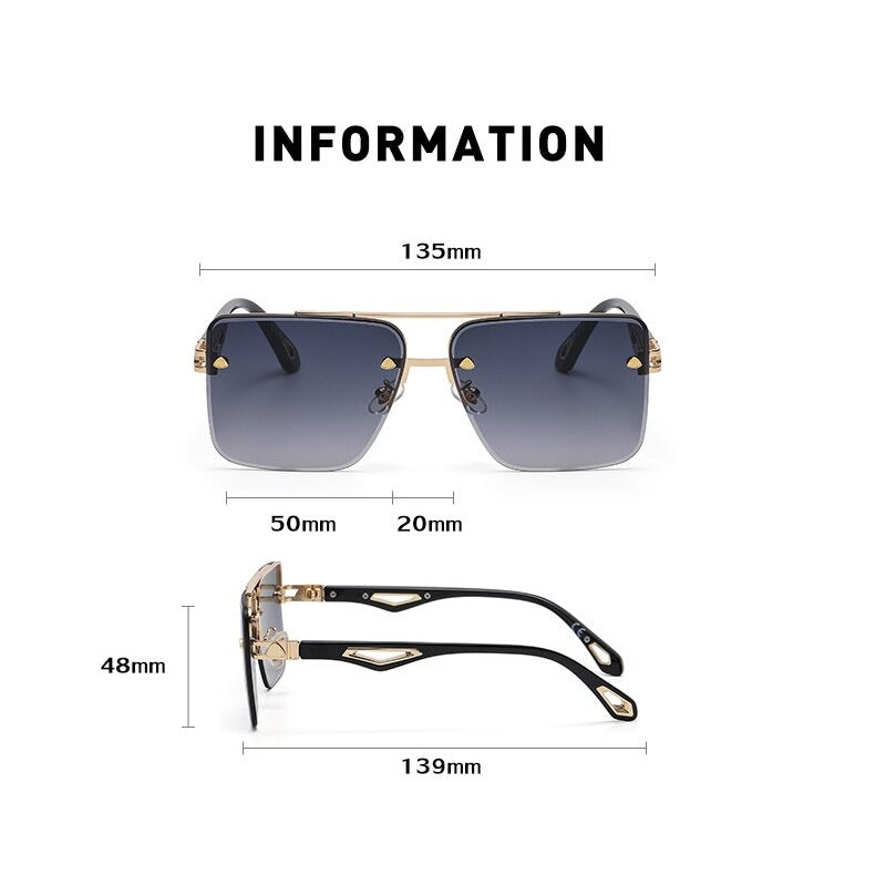 Buy Rimless Designer Oversize Square Sunglasses For Women-Jackmarc