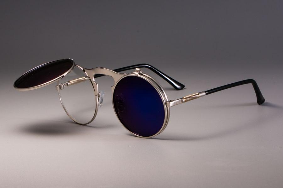 Vintage Round Flip Up Sunglasses